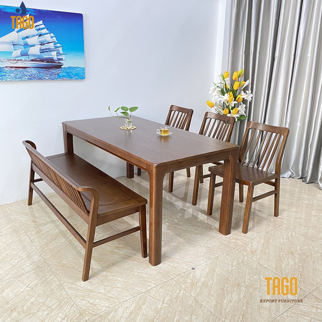 Bộ bàn ăn Xuân hè Walnut - XH3CB18W