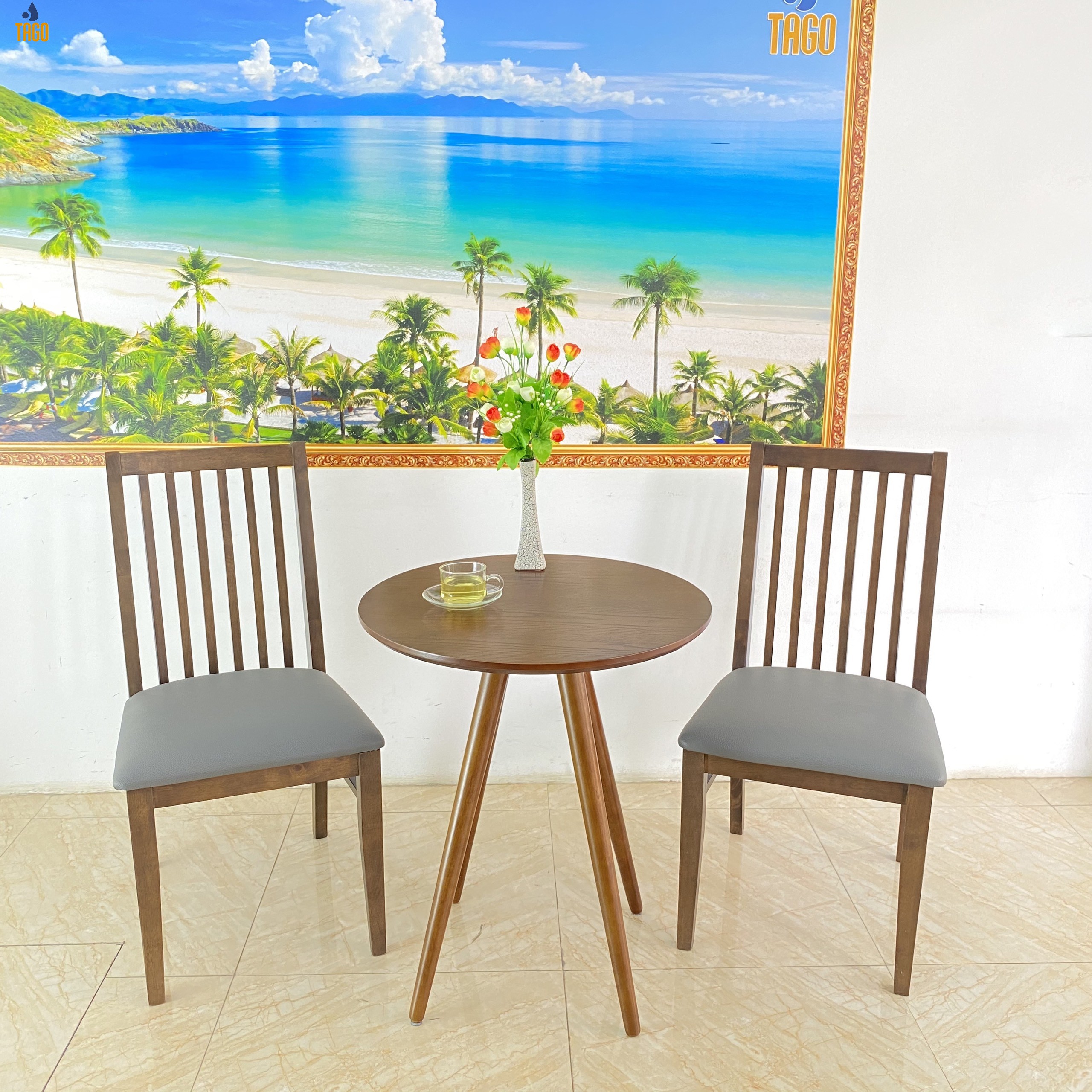 Bọ bàn trà tòn Dining D60 2 ghế