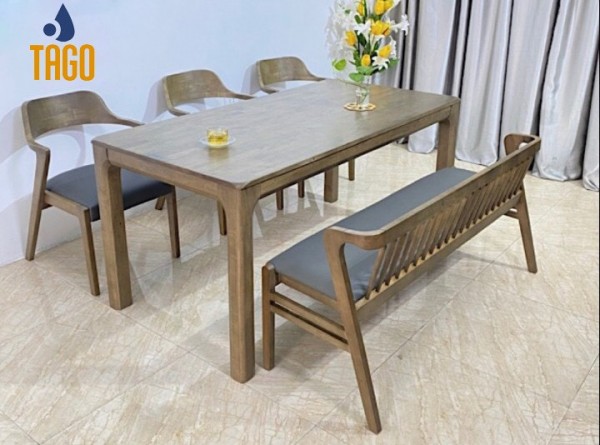 Bộ bàn  Saint 1,6m 3 ghế 1 bench